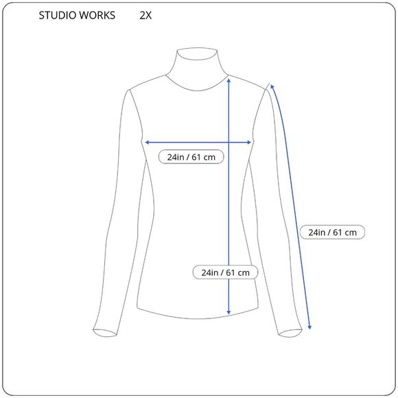 Studio Works Womens Sweater 2X Cardigan Blue Zip Cotton Turtleneck SWE85E - Picture 5 of 9